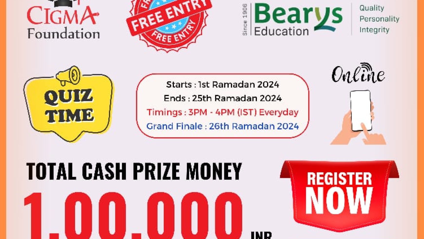 CIGMA Ramadan Quiz 2024 | FREE Registrations | Ramadan 2024, Ramadan kareem, Ramadan Mubarak, Ramzan 2024, eid al fitr